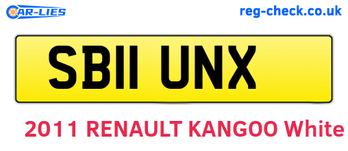 SB11UNX are the vehicle registration plates.
