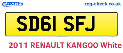 SD61SFJ are the vehicle registration plates.