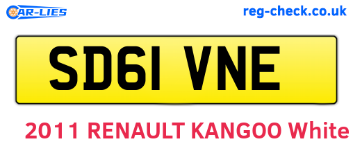 SD61VNE are the vehicle registration plates.