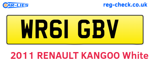 WR61GBV are the vehicle registration plates.