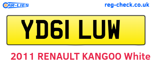 YD61LUW are the vehicle registration plates.