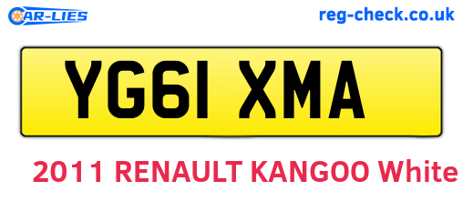 YG61XMA are the vehicle registration plates.