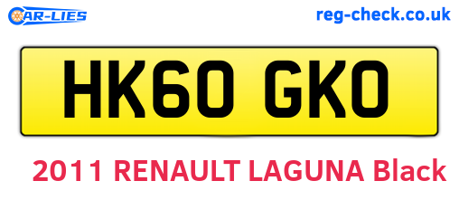 HK60GKO are the vehicle registration plates.