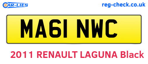 MA61NWC are the vehicle registration plates.