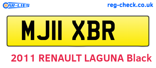 MJ11XBR are the vehicle registration plates.