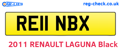 RE11NBX are the vehicle registration plates.
