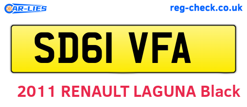 SD61VFA are the vehicle registration plates.