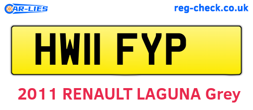 HW11FYP are the vehicle registration plates.