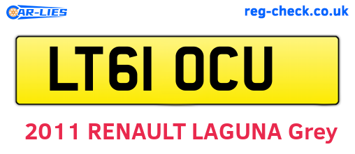LT61OCU are the vehicle registration plates.