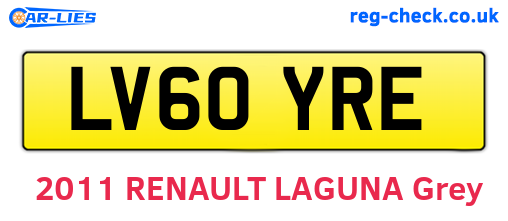 LV60YRE are the vehicle registration plates.