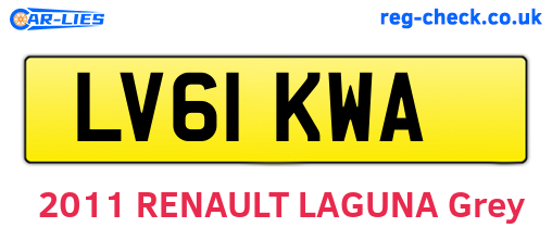LV61KWA are the vehicle registration plates.