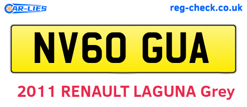 NV60GUA are the vehicle registration plates.