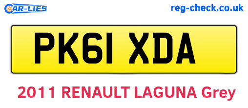 PK61XDA are the vehicle registration plates.