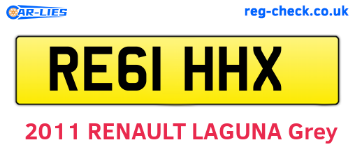 RE61HHX are the vehicle registration plates.