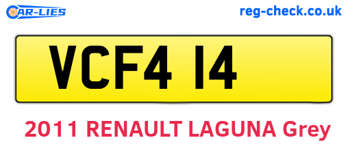 VCF414 are the vehicle registration plates.