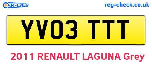 YV03TTT are the vehicle registration plates.