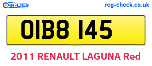 OIB8145 are the vehicle registration plates.
