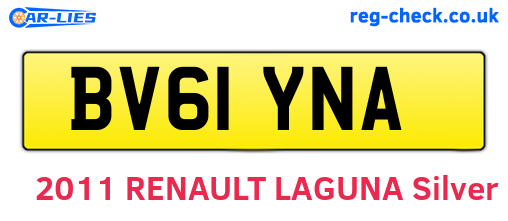BV61YNA are the vehicle registration plates.
