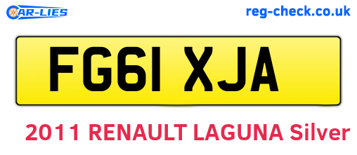 FG61XJA are the vehicle registration plates.