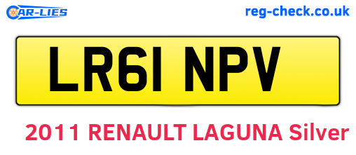 LR61NPV are the vehicle registration plates.