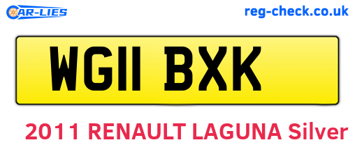 WG11BXK are the vehicle registration plates.