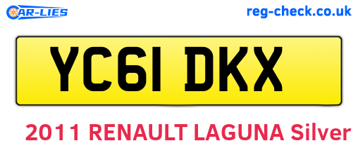 YC61DKX are the vehicle registration plates.
