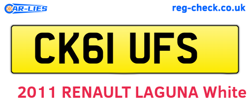CK61UFS are the vehicle registration plates.