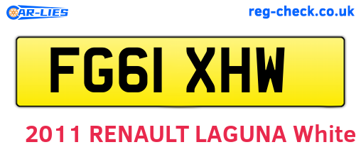 FG61XHW are the vehicle registration plates.
