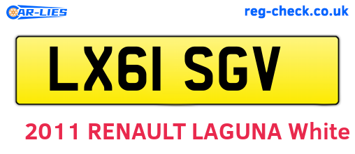 LX61SGV are the vehicle registration plates.