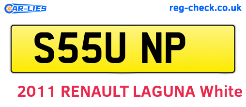 S55UNP are the vehicle registration plates.