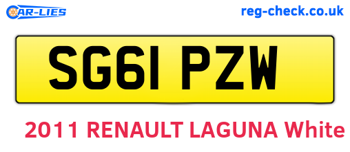SG61PZW are the vehicle registration plates.