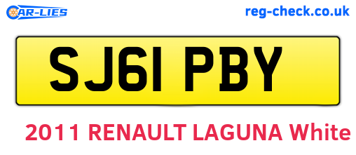 SJ61PBY are the vehicle registration plates.