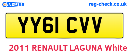 YY61CVV are the vehicle registration plates.