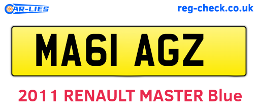 MA61AGZ are the vehicle registration plates.