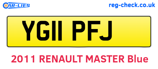 YG11PFJ are the vehicle registration plates.