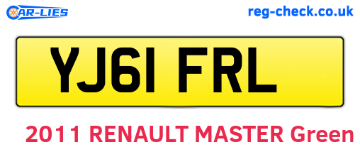 YJ61FRL are the vehicle registration plates.