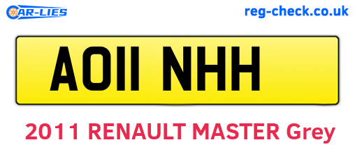 AO11NHH are the vehicle registration plates.