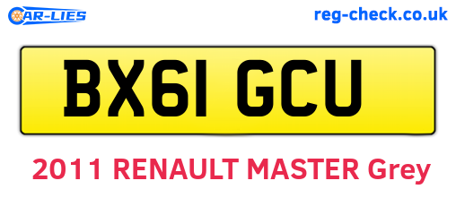 BX61GCU are the vehicle registration plates.