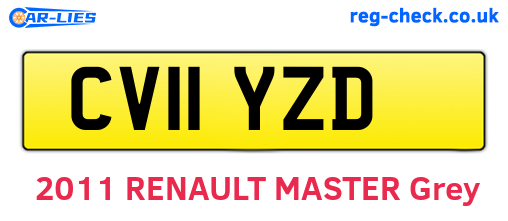 CV11YZD are the vehicle registration plates.