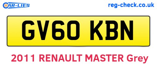 GV60KBN are the vehicle registration plates.