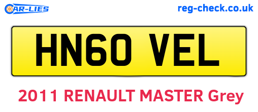 HN60VEL are the vehicle registration plates.