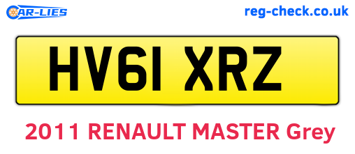 HV61XRZ are the vehicle registration plates.