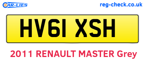 HV61XSH are the vehicle registration plates.