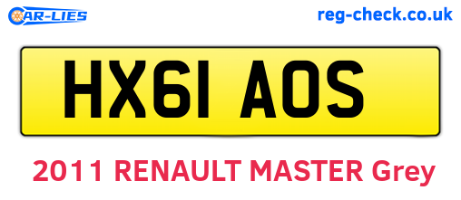 HX61AOS are the vehicle registration plates.