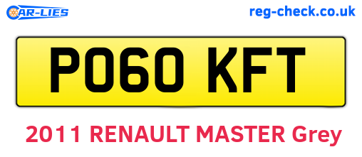 PO60KFT are the vehicle registration plates.