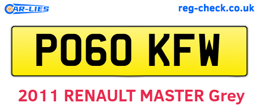 PO60KFW are the vehicle registration plates.