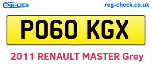 PO60KGX are the vehicle registration plates.