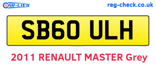 SB60ULH are the vehicle registration plates.