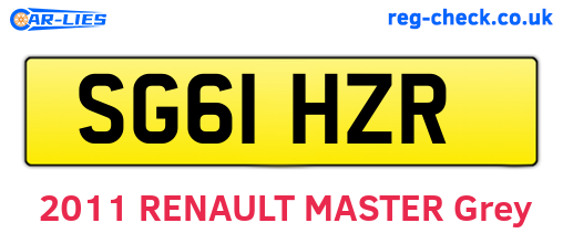 SG61HZR are the vehicle registration plates.