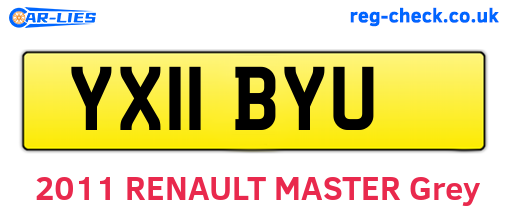 YX11BYU are the vehicle registration plates.